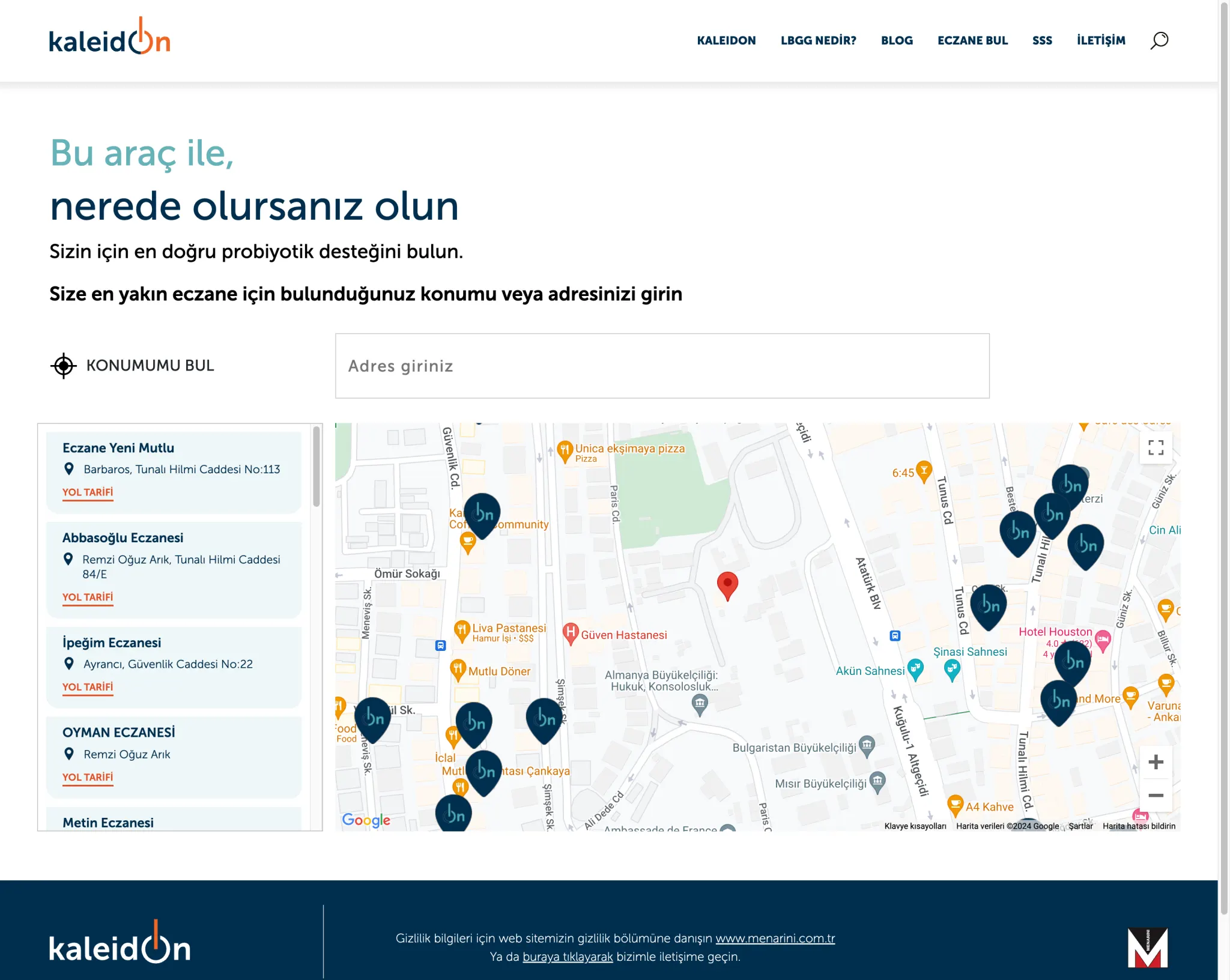 Google Maps  Custom ApplicationNearby pharmacy search on map. Works by given location permission or a reagular keyword search. 
