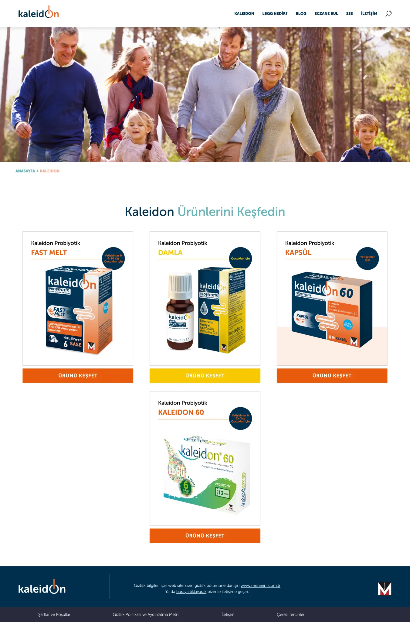 Products page