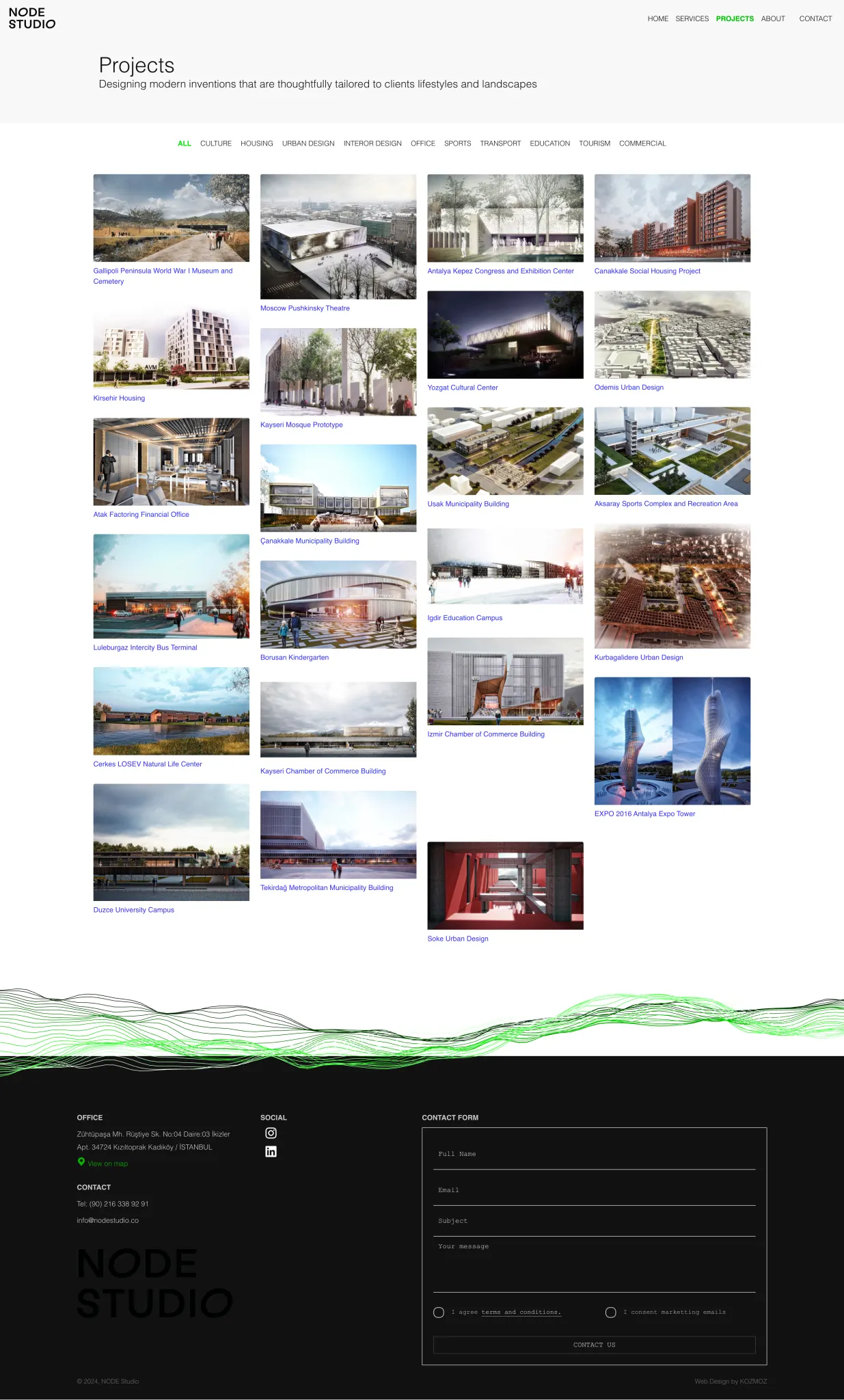 Node Studio Architecture Website Projects Page