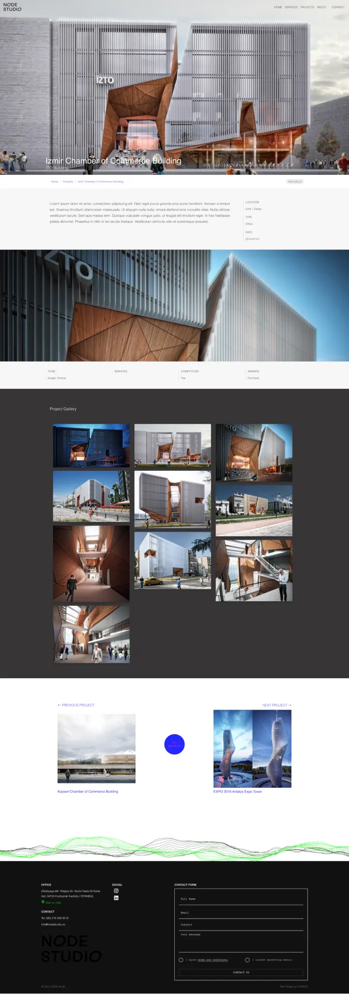 Node Studio Architecture project detail page