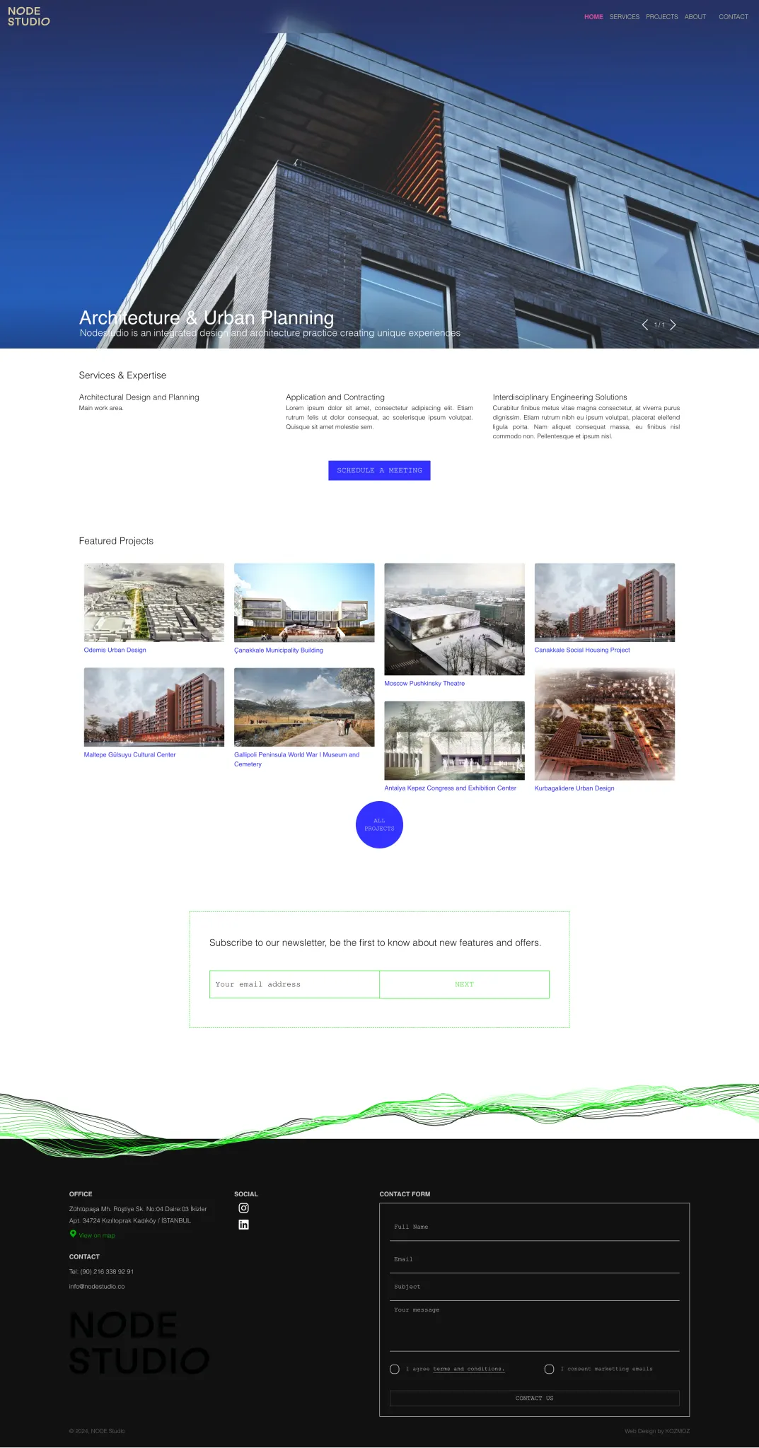 Node Studio Architecture Website Homepage