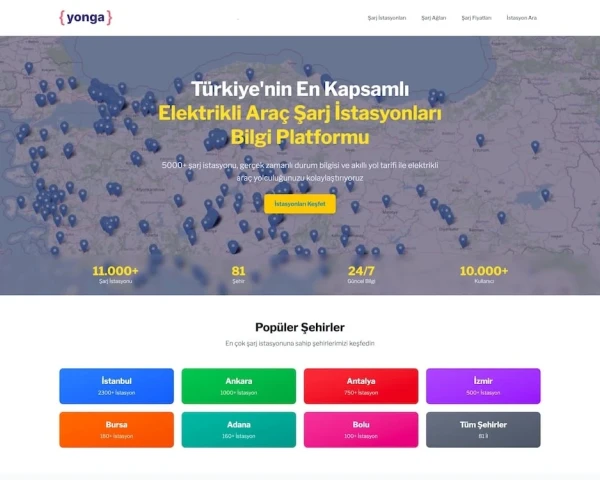 Yonga.io, Electric Vehicle Charging Network Information Platform